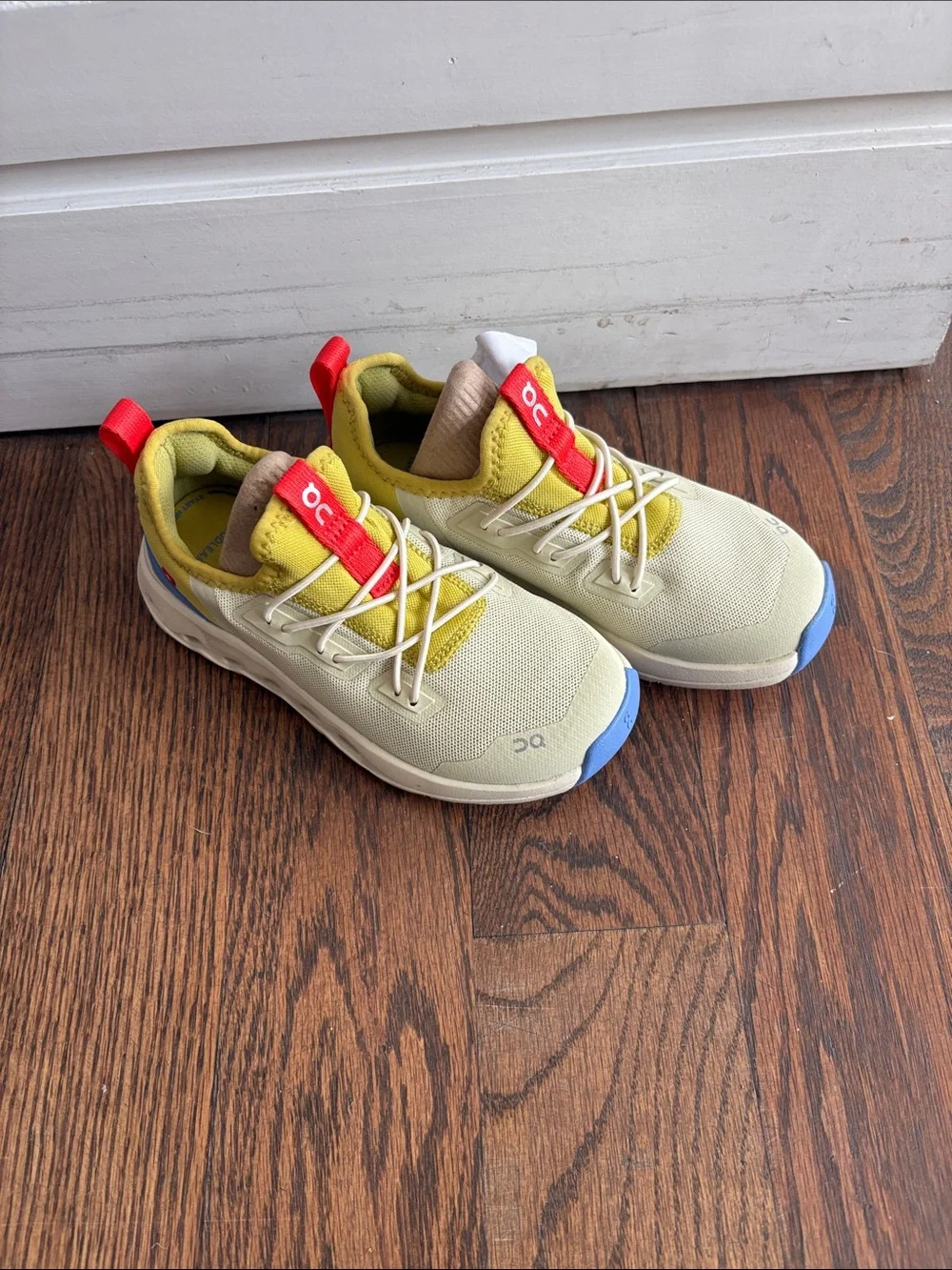 ON Kids' Yellow Lightweight Sneakers with Red Accent
